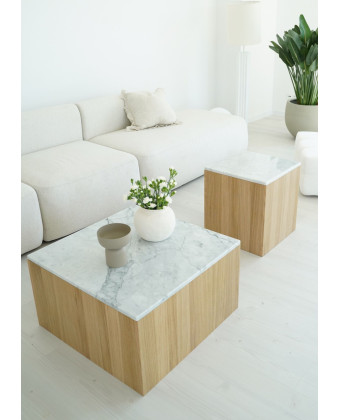 Eleganckie stoliki VANILLA z marmurowym blatem