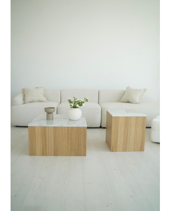 Eleganckie stoliki VANILLA z marmurowym blatem