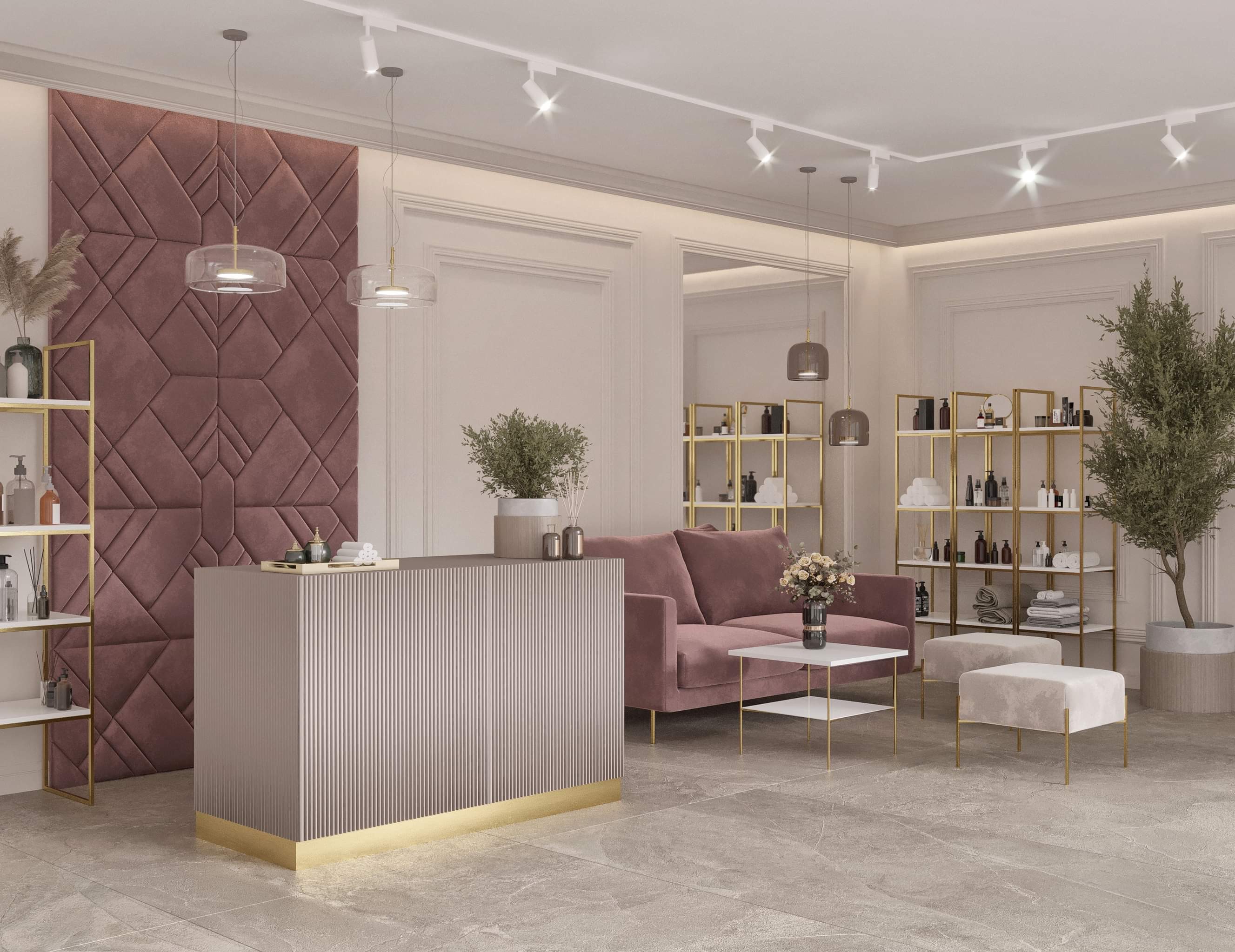 SANDIE – geriffelte Kosmetiktheke