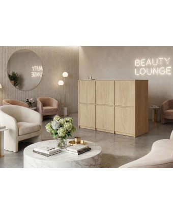 Minimalistische Rezeption für den Beauty-Salon ELFINA – Segmentfront