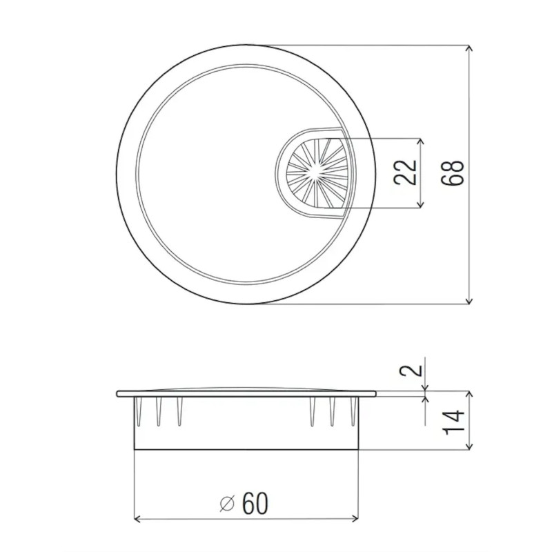 CABLE GROMMET – cable grommet for desks and reception counters | Boeva CABLE GROMMET – cable grommet for desks and reception counters | Boeva