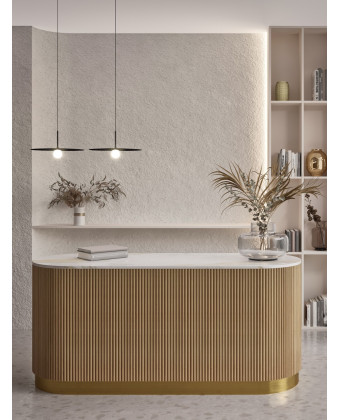 Grooved reception desk
