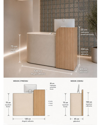 An elegant, custom-made reception desk for the CLOUD beauty salon