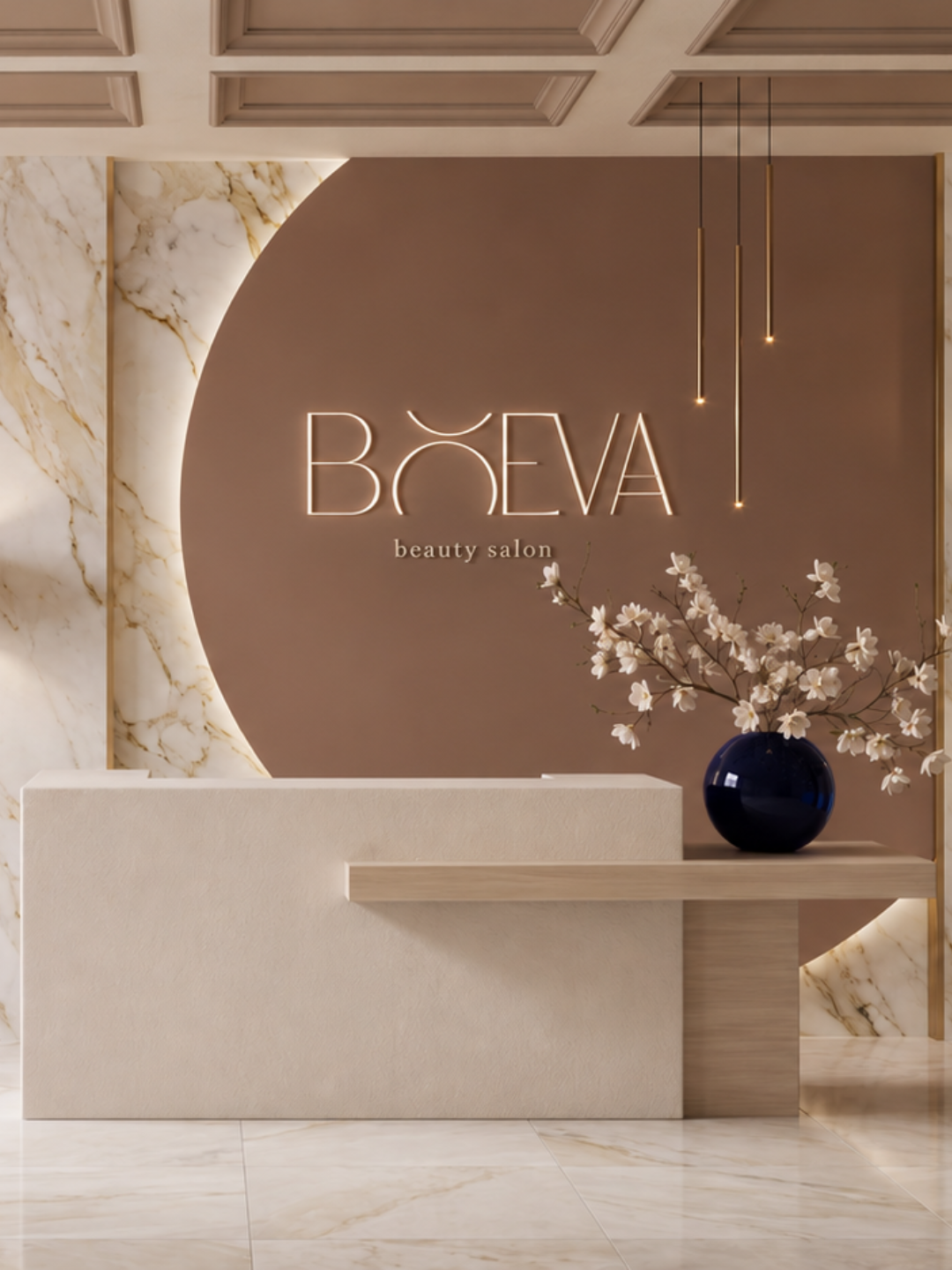 Reception desk for a dental clinic