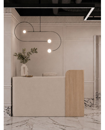 Eine elegante, maßgefertigte Rezeption für den Kosmetiksalon CLOUD Eine elegante, maßgefertigte Rezeption für den Kosmetiksalon CLOUD