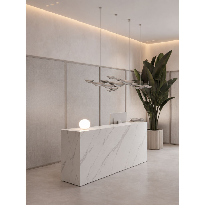 Marble reception desk for an aesthetic medicine clinic