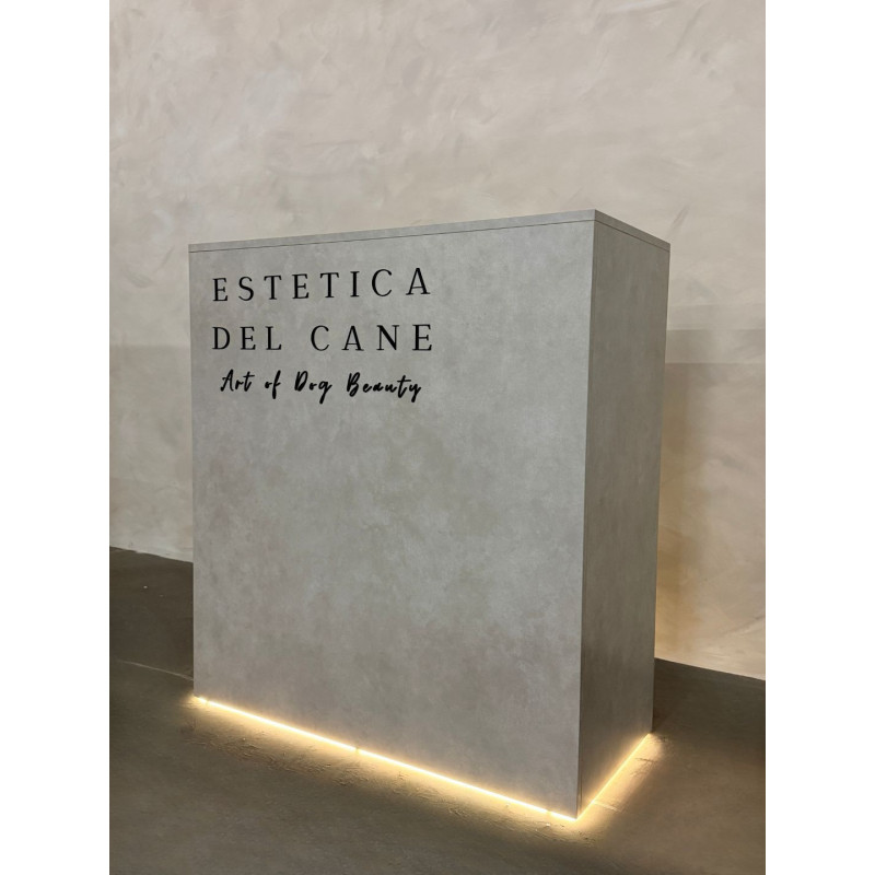 Beige reception desk for a beauty salon