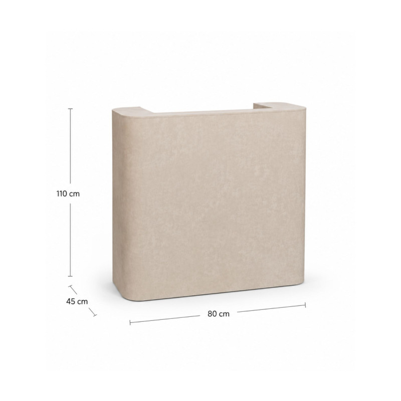 RAYS II – Rounded reception desk with a stone finish for the living room | Boeva