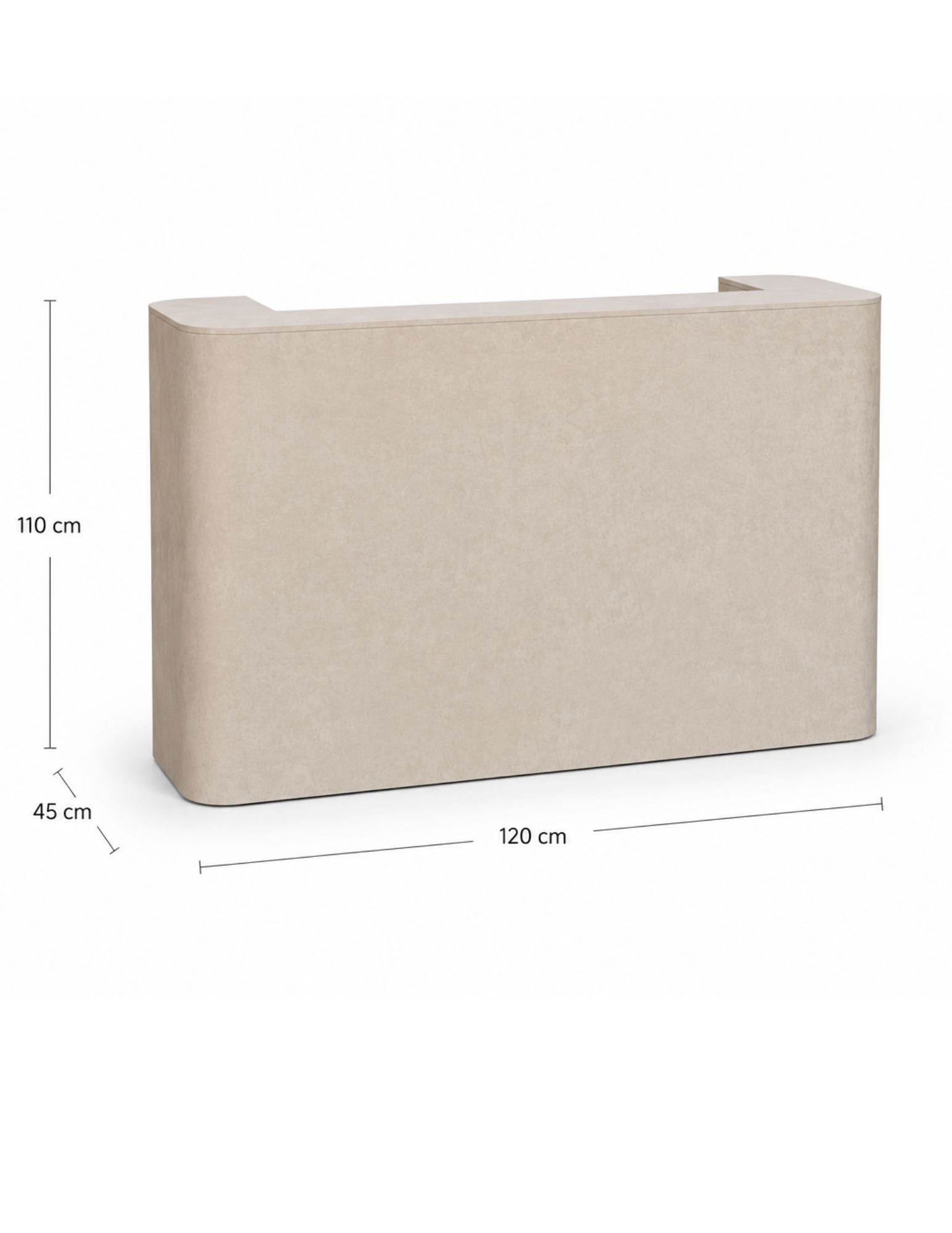 RAYS II – Rounded reception desk with a stone finish for the living room | Boeva