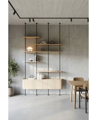 MONACO - a modern cantilever bookcase with a practical chest of drawers | Boeva