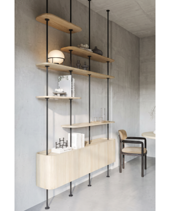 MONACO - a modern cantilever bookcase with a practical chest of drawers | Boeva