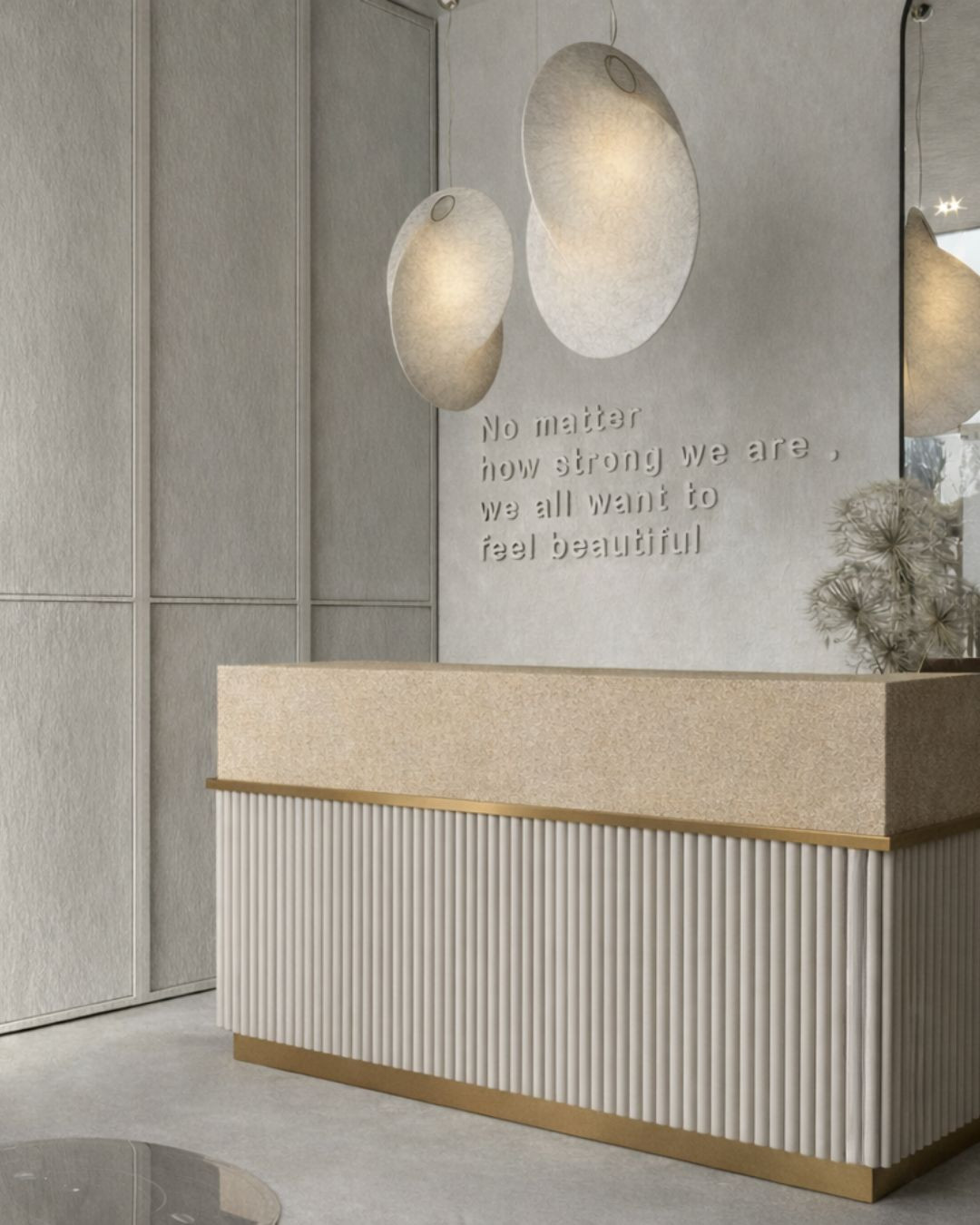 RICH 180 cm Reception Desk – Grooved Counter for the Living Room | BOEVA