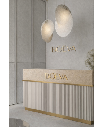 Recepční pult RICH 180 cm – rýhovaný pult do obývacího pokoje | BOEVA