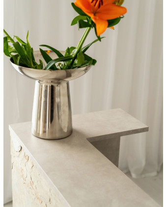 ARIA – 120 cm hair salon reception desk, stone finish | Papierówka