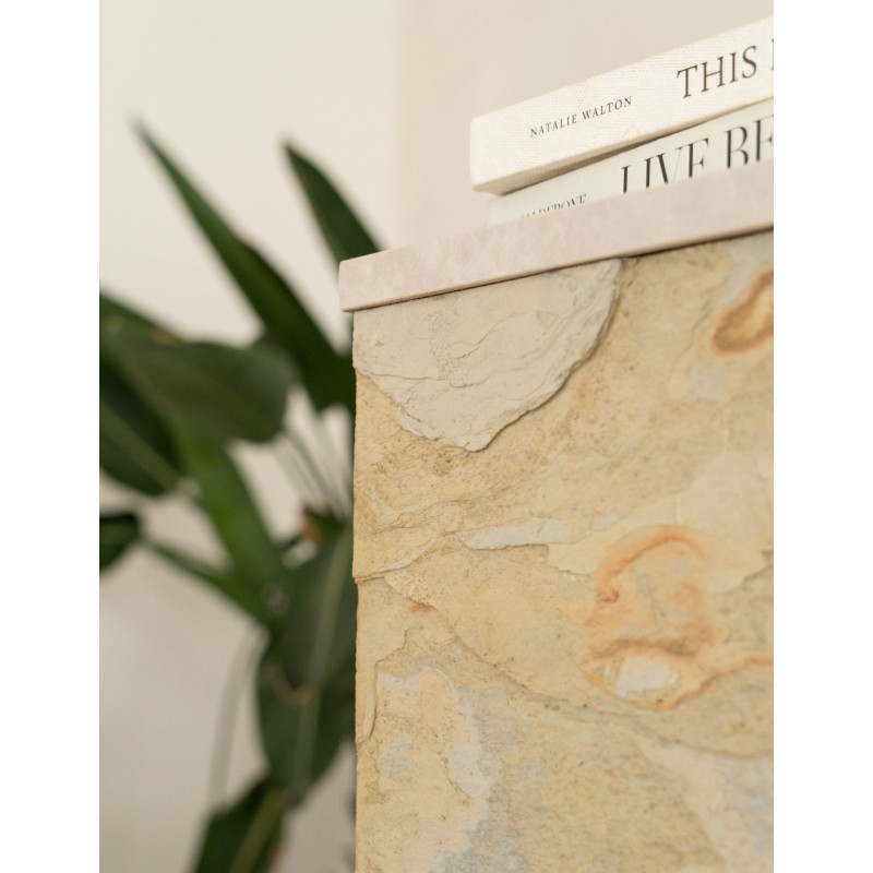 ARIA – 120 cm hair salon reception desk, stone finish | Papierówka