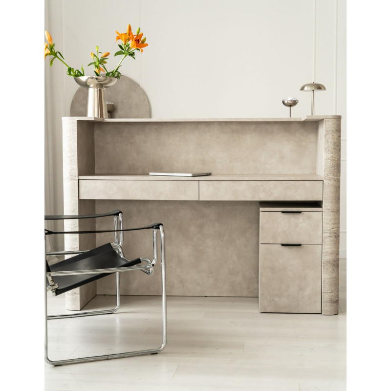 Recepce DUNA – kadeřnický pult s imitací travertinu 80–160 cm  BOEVA