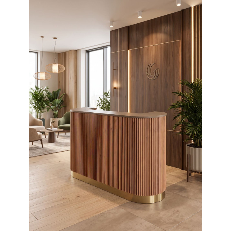 AURELIA Beauty Salon Reception Desk – Grooved Counter | BOEVA