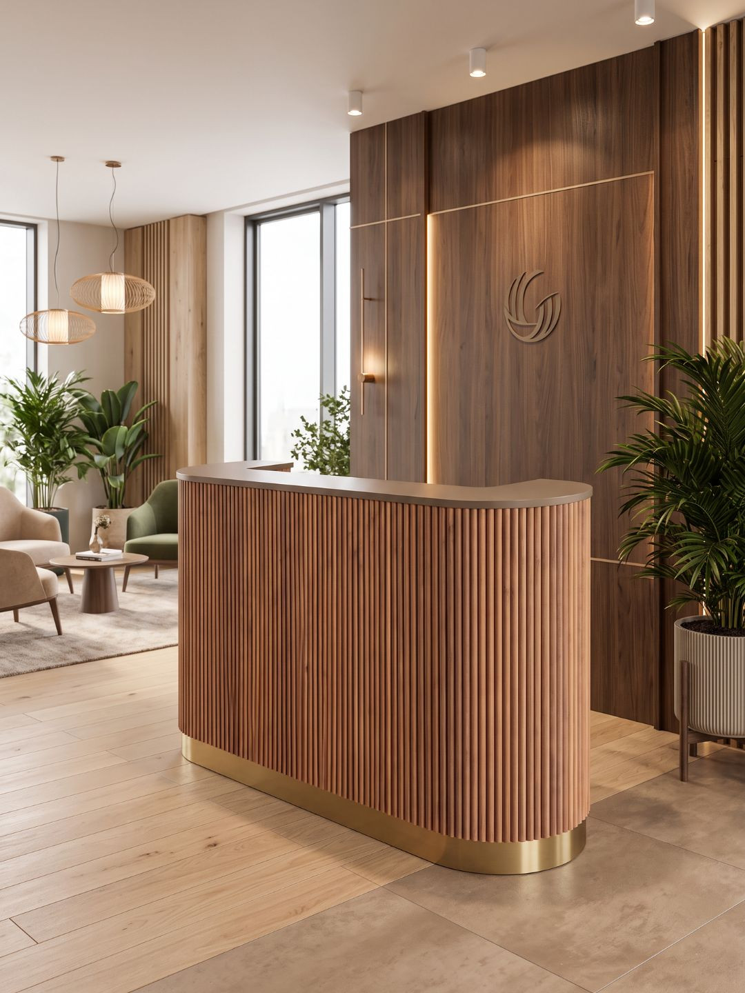 AURELIA Beauty Salon Reception Desk – Grooved Counter | BOEVA