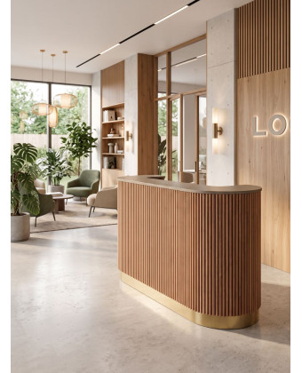 AURELIA Beauty Salon Reception Desk – Grooved Counter | BOEVA