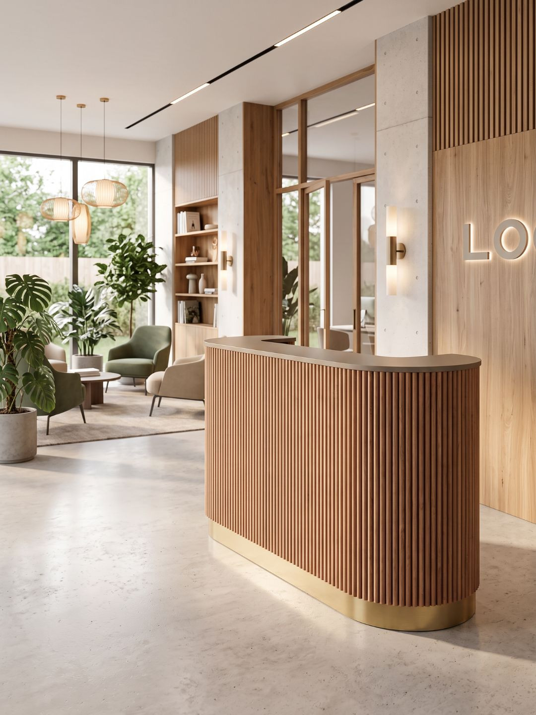 AURELIA Beauty Salon Reception Desk – Grooved Counter | BOEVA