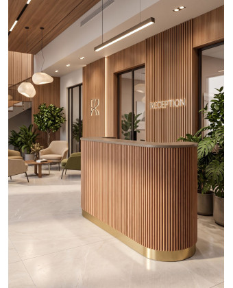 AURELIA Beauty Salon Reception Desk – Grooved Counter | BOEVA