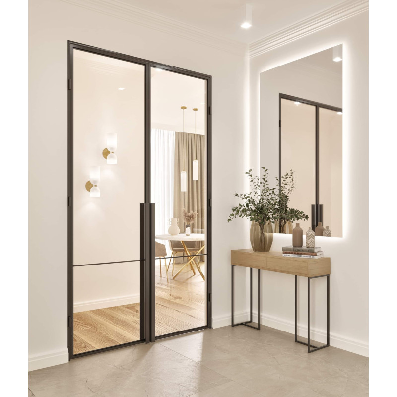 Moderne verspiegelte Loft-Türen für einen Beauty-Salon